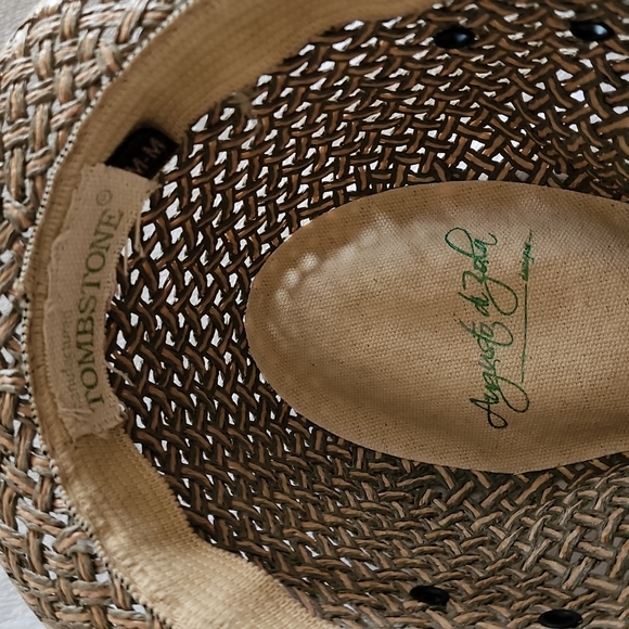 AUGUSTO DI ZOLA- Straw Hat/Fedora,Tan-EUC! - Picture 5 of 15
